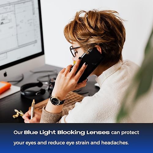 Miniatura 3 de Readerest Gafas de lectura con bloqueo de luz azul (tortuga bourbon, aumento de 1.25), gafas de computadora, modernas para hombres y mujeres,