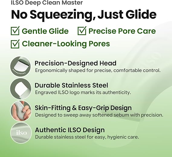 ILSO Deep Clean Master, Sebaceous Filament Care Tool for Pore Routine