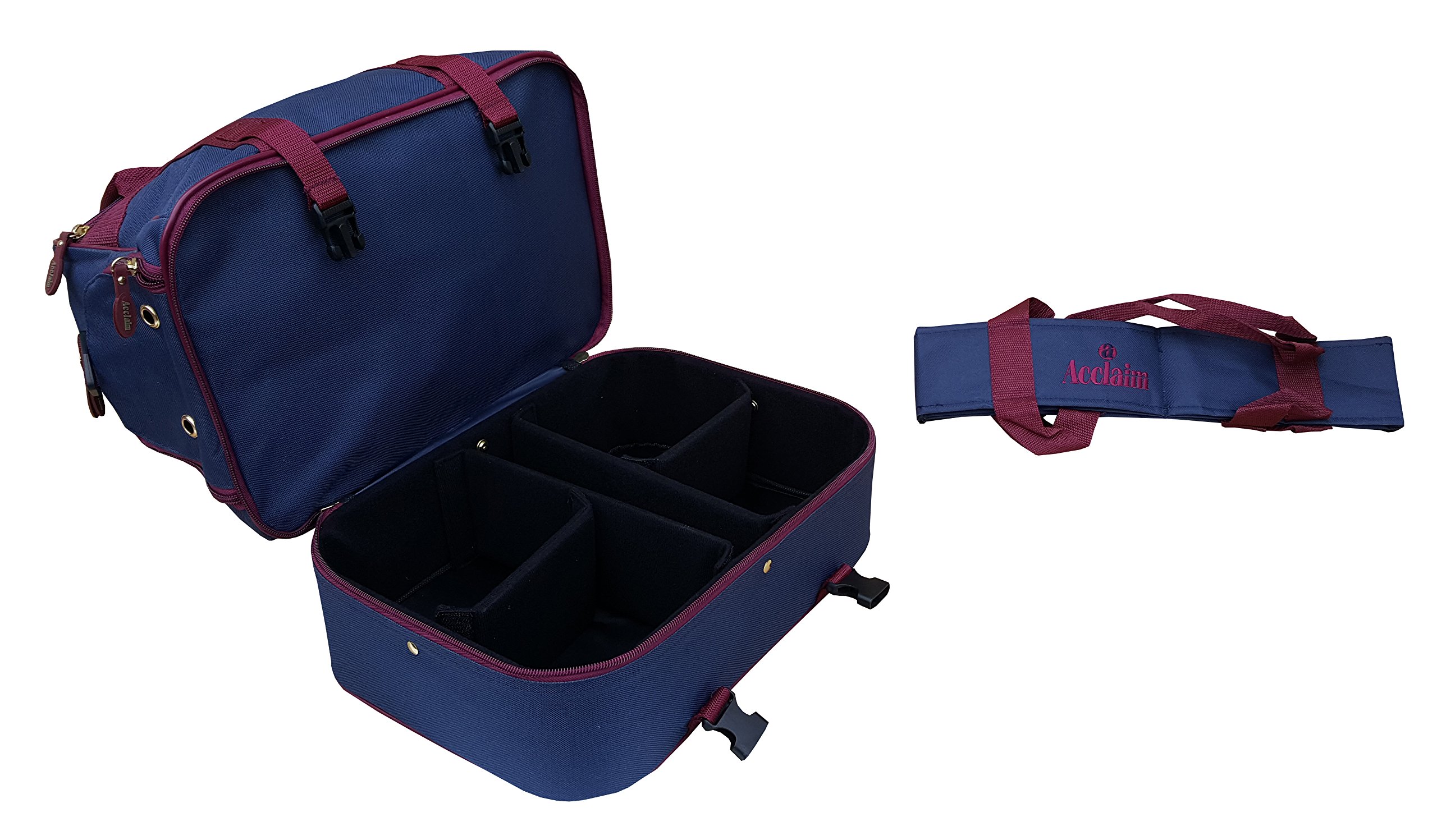 Acclaim Farne Midi - Bolsa de bolos para interior y exterior (nailon, 4 cuencos), color verde, Azul Marino/Borgoña