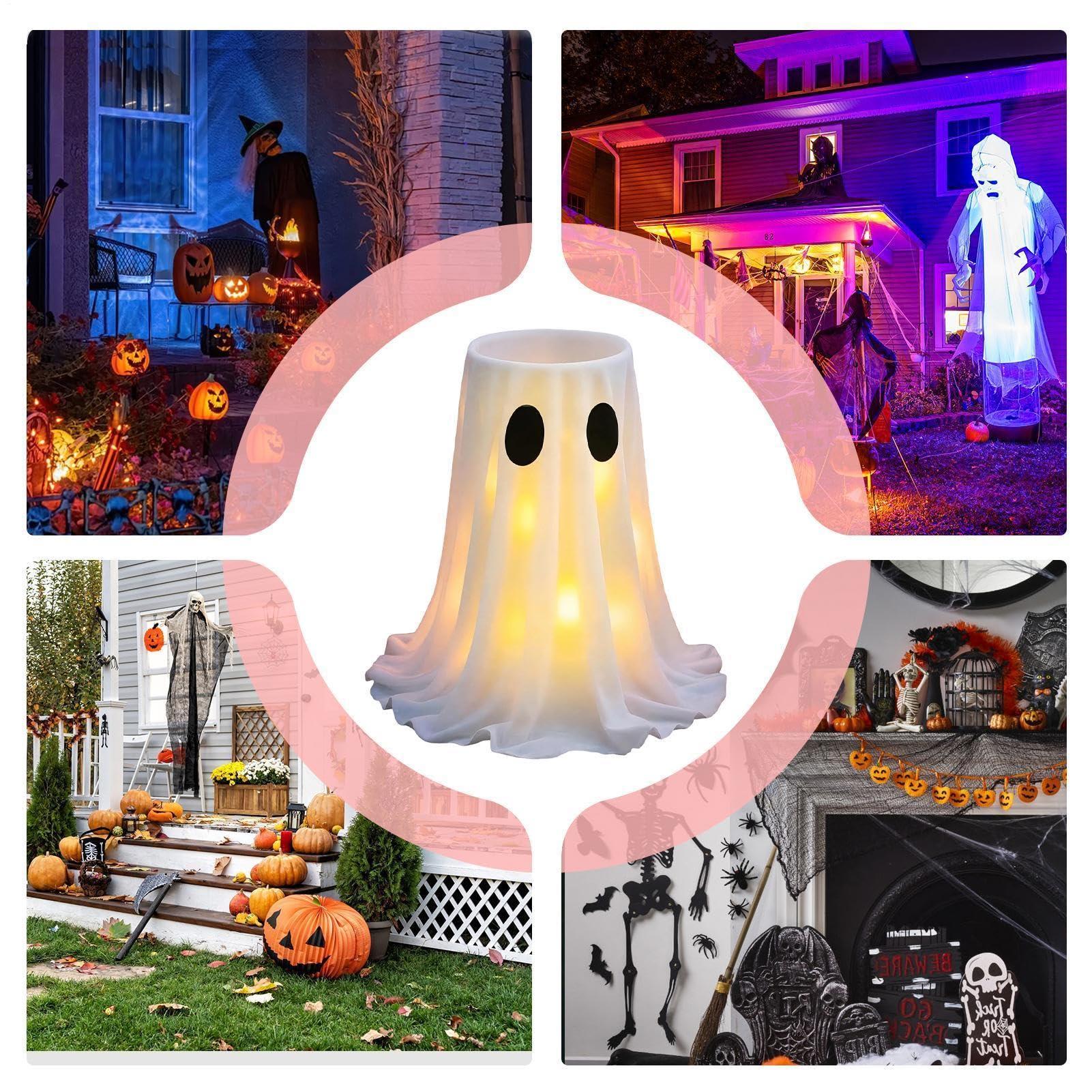Zewnętrzny Na Cukierki Z Duchem Dekoracja Halloweenowa Duch Z Oświetleniem