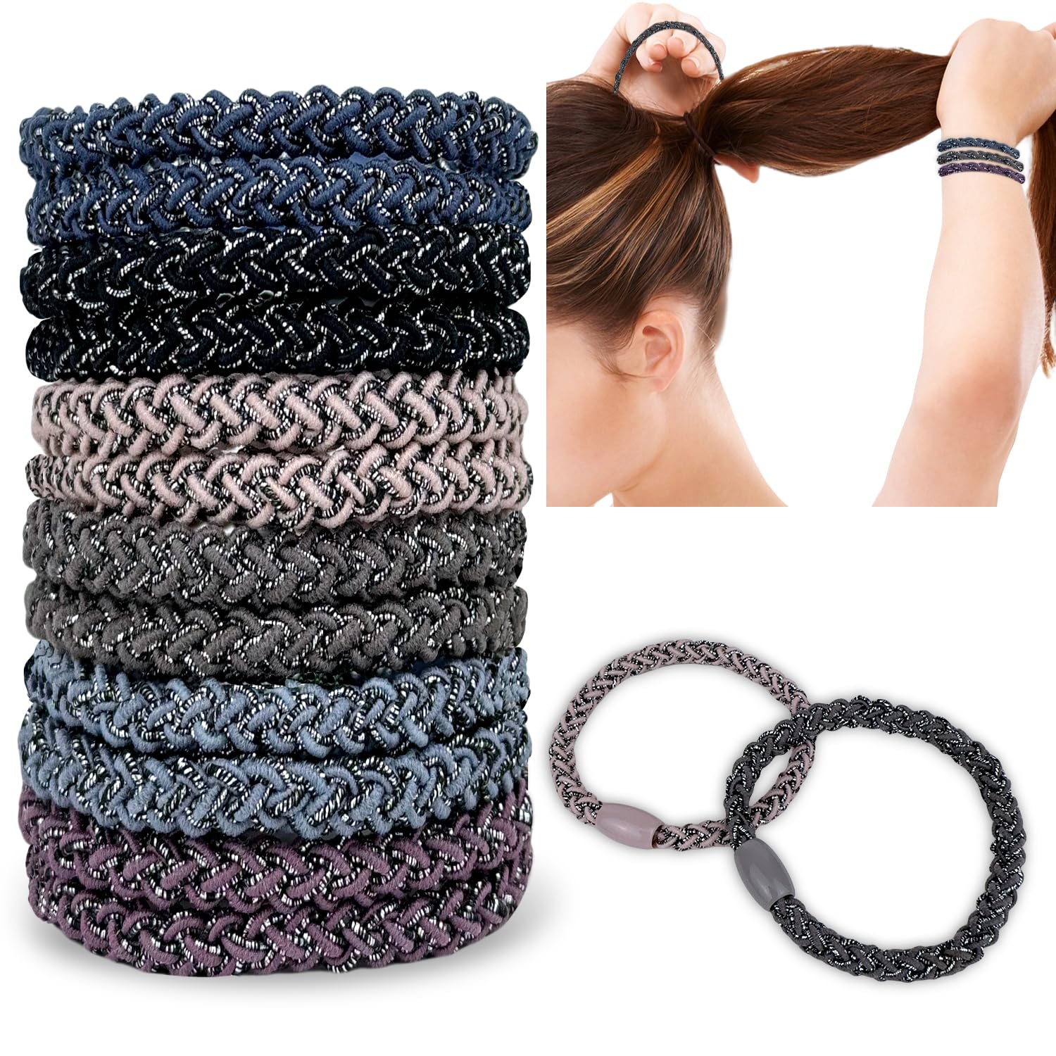 12Pcs Hair Ties