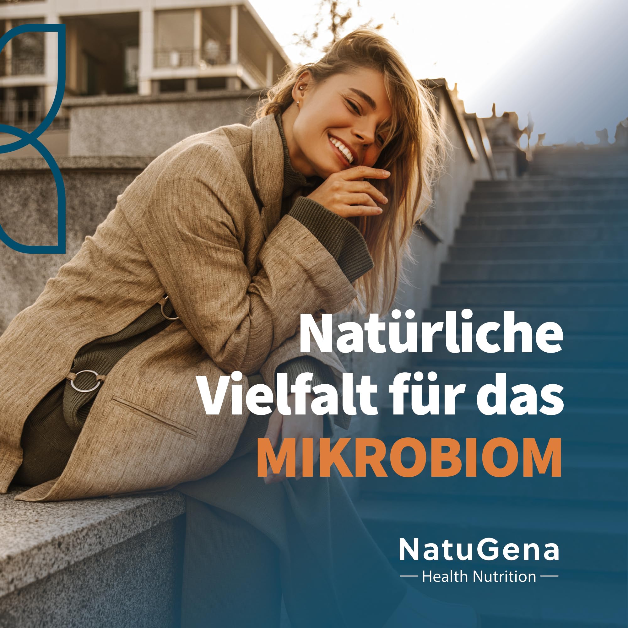 NatuGena BactoGena 21+2, hochdosierte Darmbakterien-Mischung mit 23 Stämmen, Milchsäure- und Bifidobakterien, 90 mg BIO-Akazienfasern pro Tagesdosis, 90 Kapseln (90 Tage Packung)
