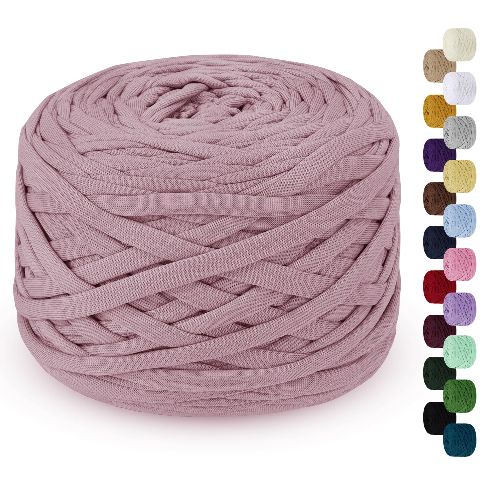 LEREATI 285g T-Shirt Yarn for Crocheting Elastic Ribbon Thick Fabric Knitting T-Shirt Yarn for Bags Blankets, Baskets