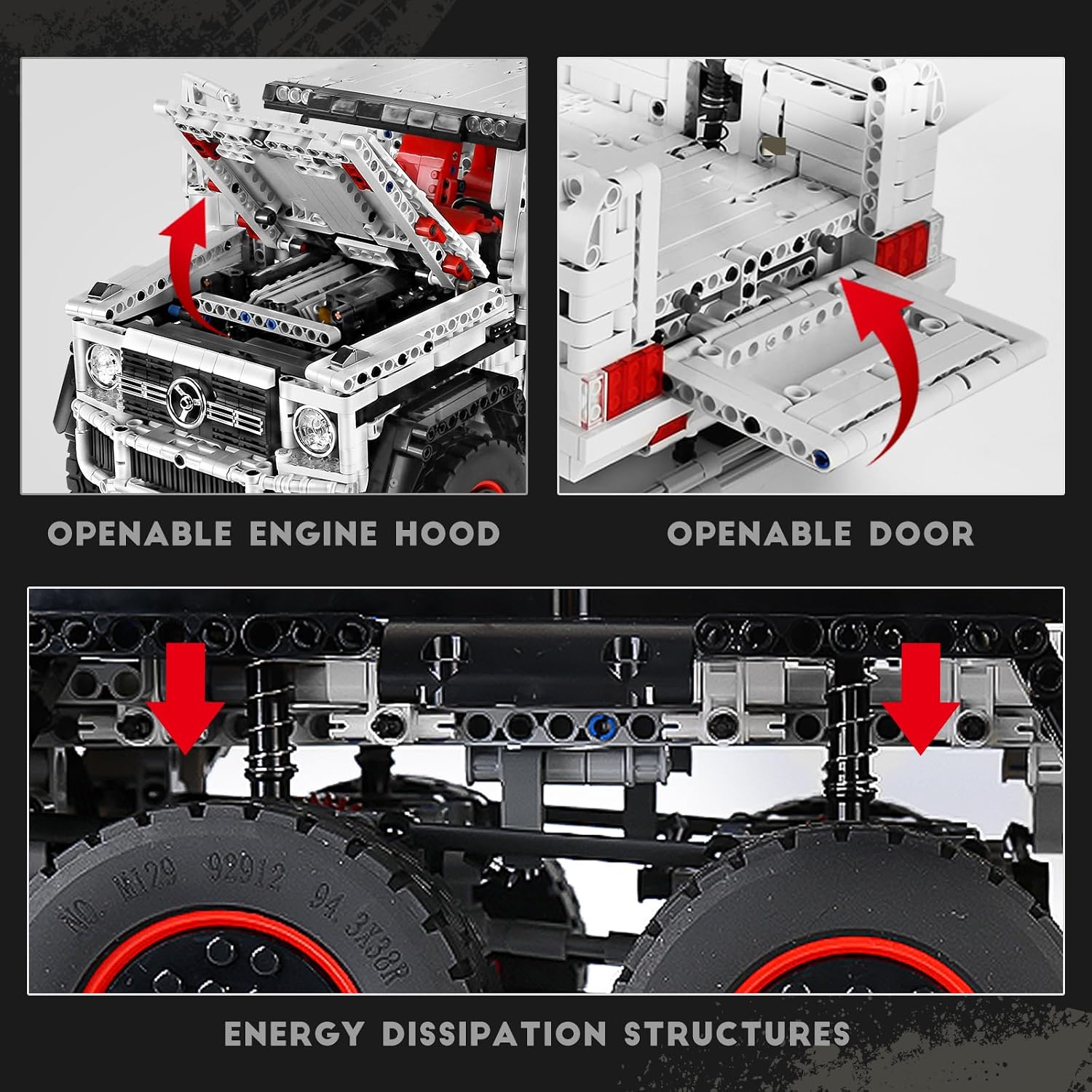 Mould King 13061 Technical Offroad Vehicle, 3832 PCS G700 6x6 Building Block Truck with Monster Engine, Offroad Kit Clamping Blocks for Birthday and Christmas