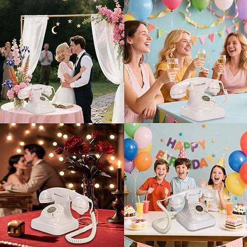 Miniatura 7 de Libro de invitados de audio, teléfono de boda, libro de invitados de audio retro con grabación de voz clara para recepción de boda, despedida de