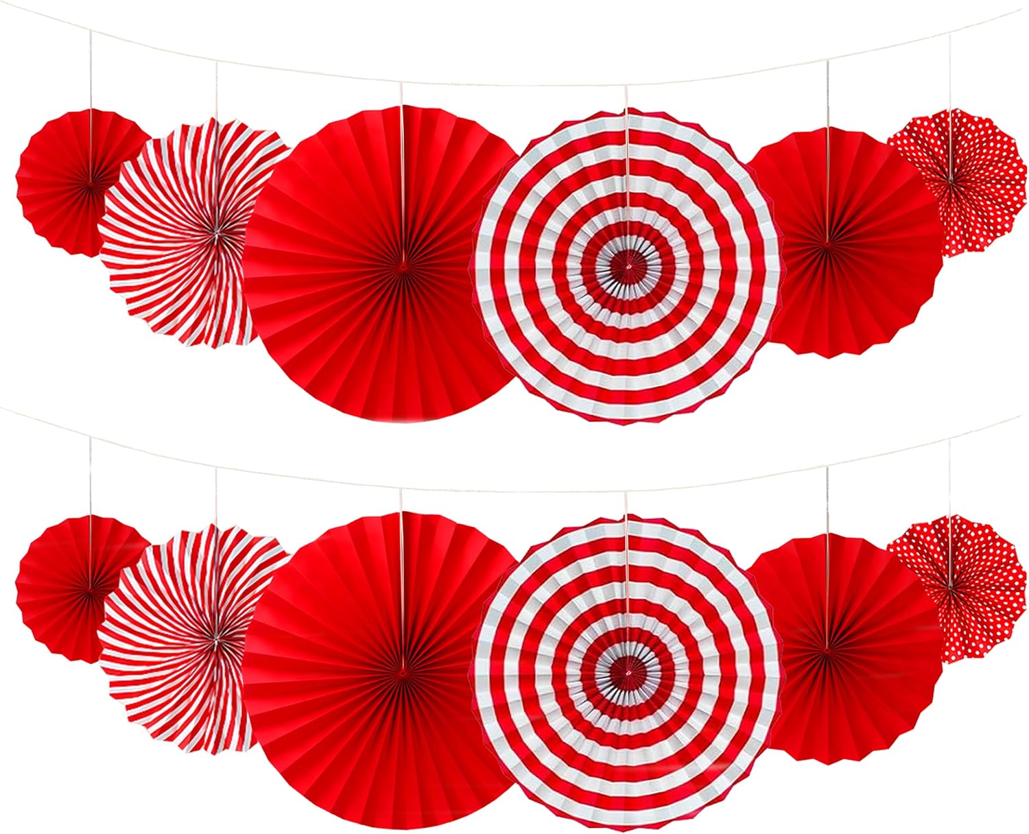 20 PCS Red Party Decorations Kit,Red and White Hanging Paper Lanterns,Round Paper Fans Honeycomb Balls for Birthday Wedding Graduation Picnic BBQ Baby Shower Pizza Party Lunar New Year Home Decor