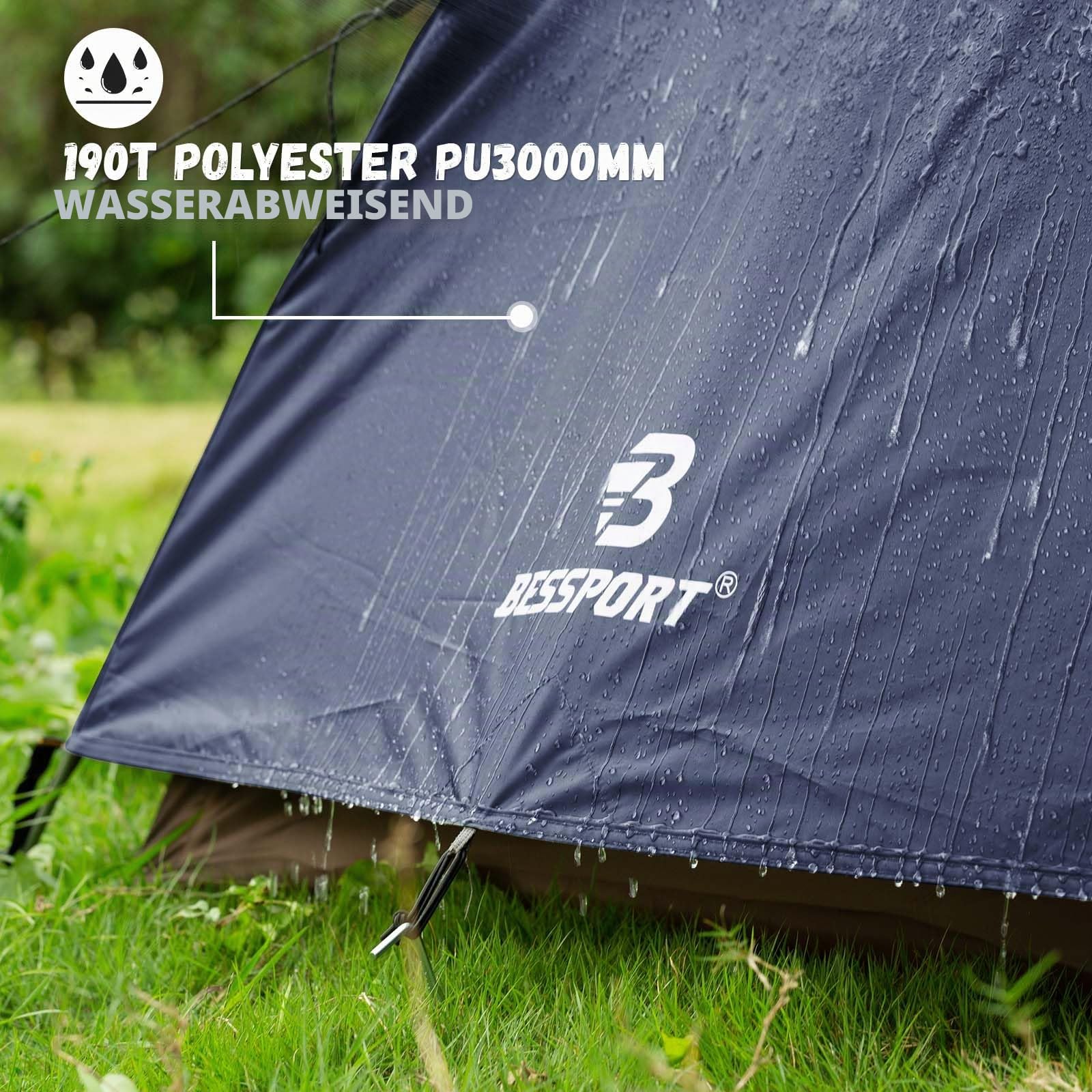 bessport zelt 2 personen ultraleichte camping zelt 2 Türen Ultraleicht wasserdicht leicht und einfach zu Bauen Belüftetes 4 Jahreszeiten Kuppelzelt geeignet für Outdoor Wandern und Bergsteigen Sport & Freizeit Farbe:navy/dove Logo Hat Dalmaland: Neuer Wasserpark im