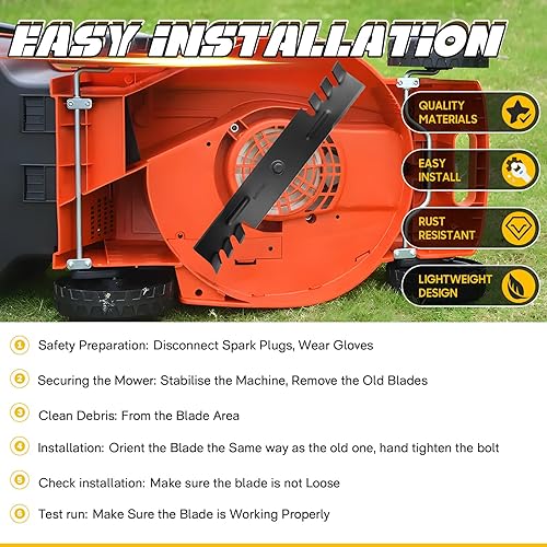 Miniatura 7 de GX21784 GY20852 Cuchillas de mulching dentadas de 48 pulgadas para John Dee re D140 E140 LA145 AM141035 GX21786 155C LA130 LA140 LA155 LA165 D140