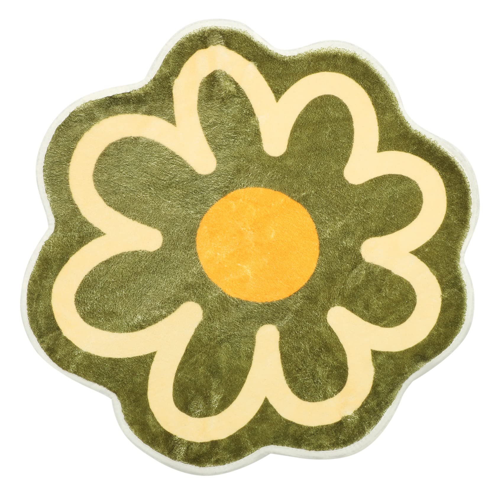 Grüne Blumenförmige Badematte aus Polyester mit Wasserabsorption und Rutschfestigkeit für Badezimmer und Flur Dekorative Fußmatte 60x60cm