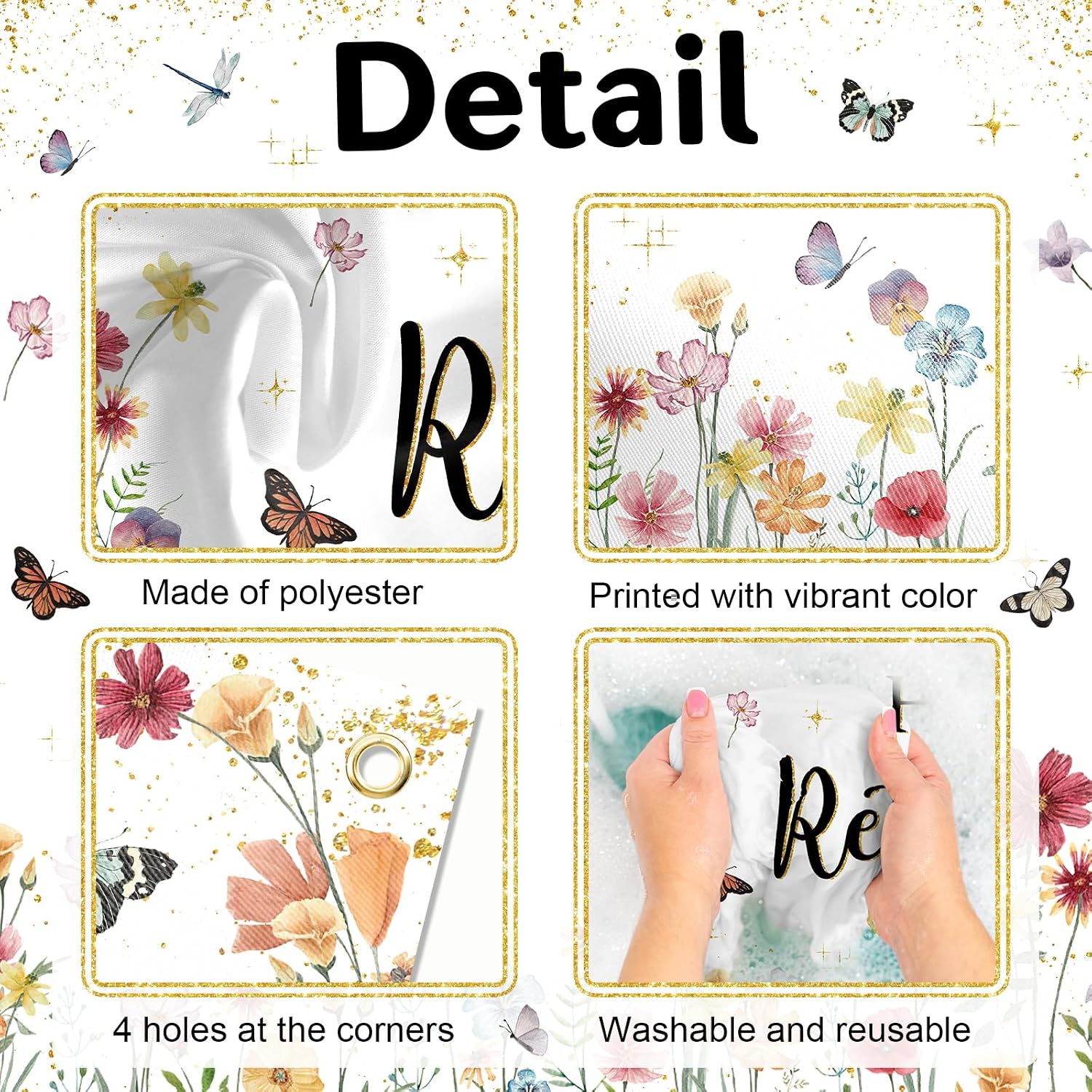 Avezano Happy Retirement Banner Wildflower Themed Happy Retirement Party Decorations Backdrop Floral Lady's Retired Party Photo Booth Props Supplies (6x3.6ft)