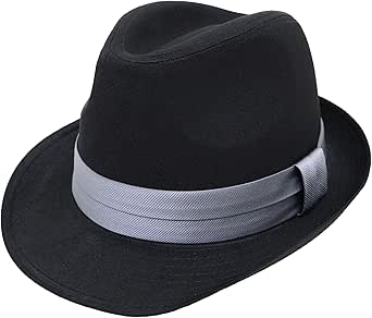 [エクサス] 中折れハット ブラックボディ サテンリボン 透明な帽子置き付き