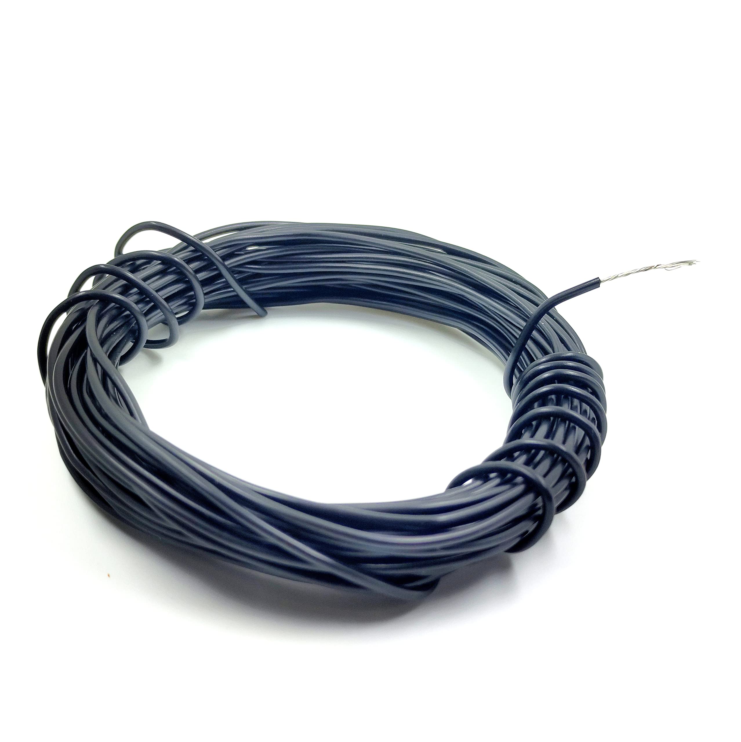 INVENTO 10mtr 20 AWG 0.5 sq.mm 1.5A Tinned Copper PVC Wire Flexible Black Cable 1.7mm Dia High Temperature for DIY-image-26