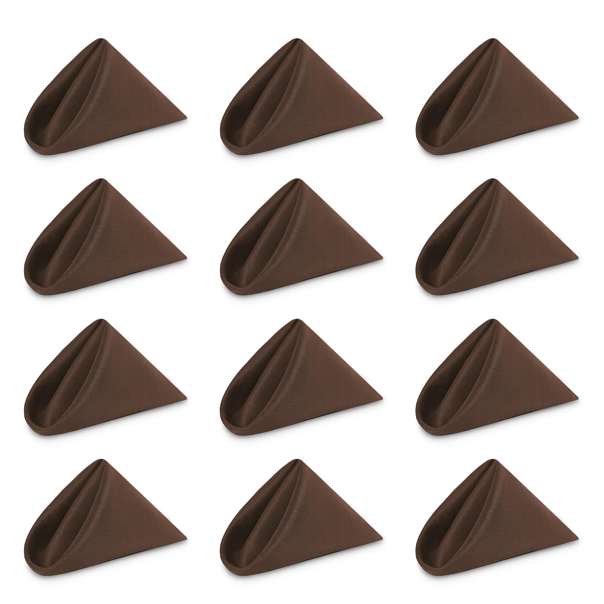 WedDecor Cloth Napkins 20 x 20 Inch 100% Polyester Chocolate, 20pcs