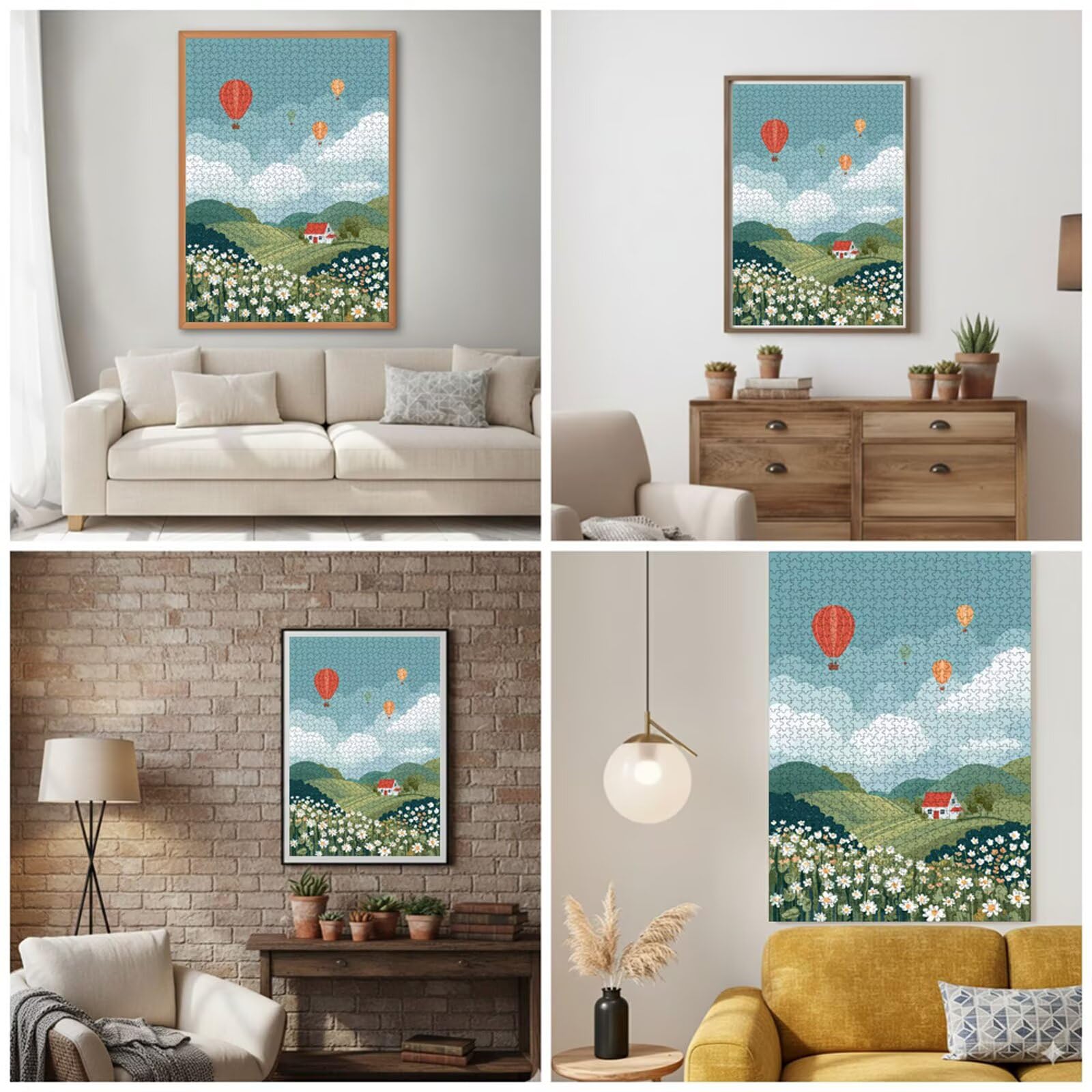 Puzzle 2000 sztuk - Kwiatowy i Górski - Trwałe drewniane puzzle z literami na plecach - 75 x 105 cm - Kreatywne hobby bez kurzu - Artykuł kolekcjonerski i 14 lat w ponad P3#1329