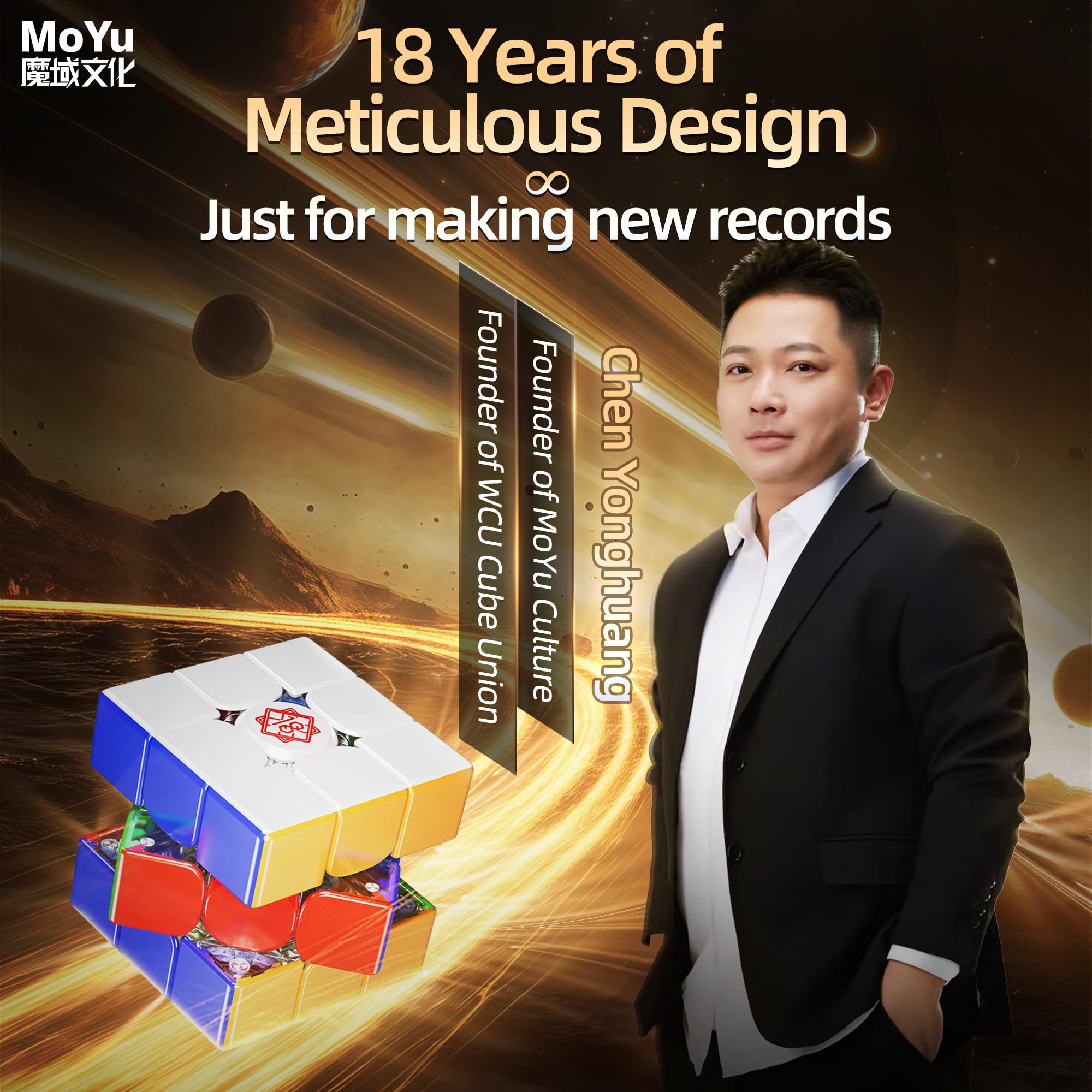 CuberShop Moyu Super WeiLong V2 Pro 18th Anniversary Special Limited 20-M MagLEV Ball Core Professional 3x3 Magnetic Speed Cube Collettore di cristallo trasparente 18th Anniv UV Coated 2025 Flagship