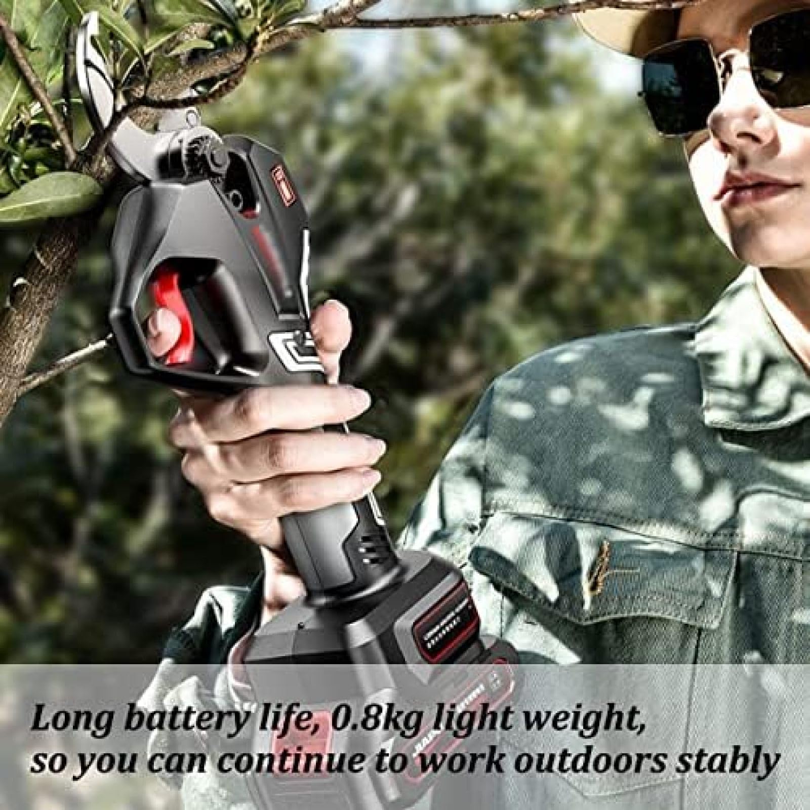 Cesoie Elettriche Da Potatura Diametro Di Taglio 48 Mm, Cesoie Da Potatura A Batteria Con 2 Batterie Ricaricabili E Prolunga Telescopica, Cesoie Da Potatura Per Viti Da Giardinaggio Alberi Da Frut