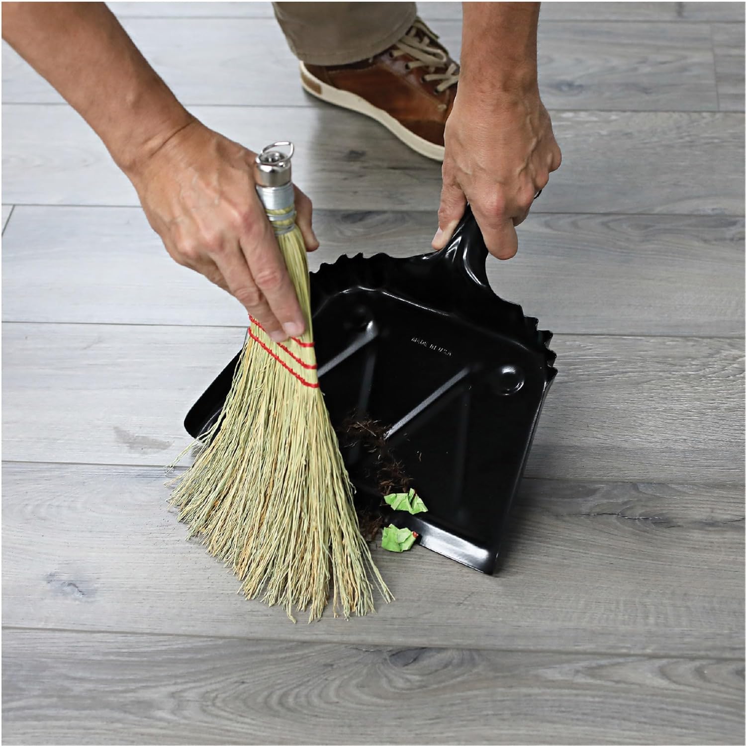 Genuine Joe Whisk Broom, Metal Hang Ring, Natural, 12 Count