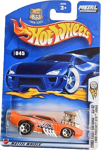 Hot Wheels 1969 Pontiac GTO Judge, Primeras ediciones 2003 3342 Naranja