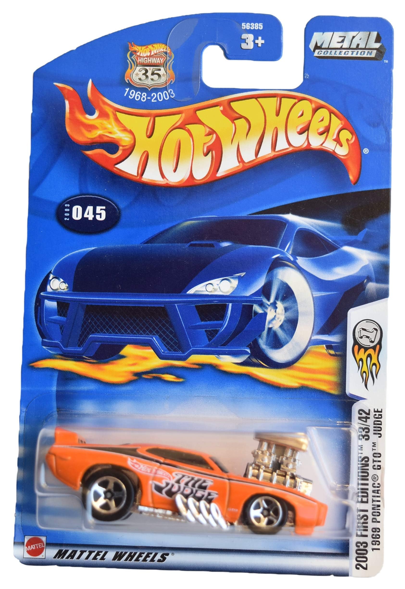 Hot Wheels 1969 Pontiac GTO Judge, First Editions 2003 33/42 [Orange]