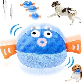 Bewegendes Hundespielzeug, Interaktives Hundespielzeug, Selbstrollender Ball Hund, Aktives Bewegliches Haustier-Plschspielzeug, Active Moving Pet Plush Toy for Haustier Hunde Trainingsball(Blau) product image