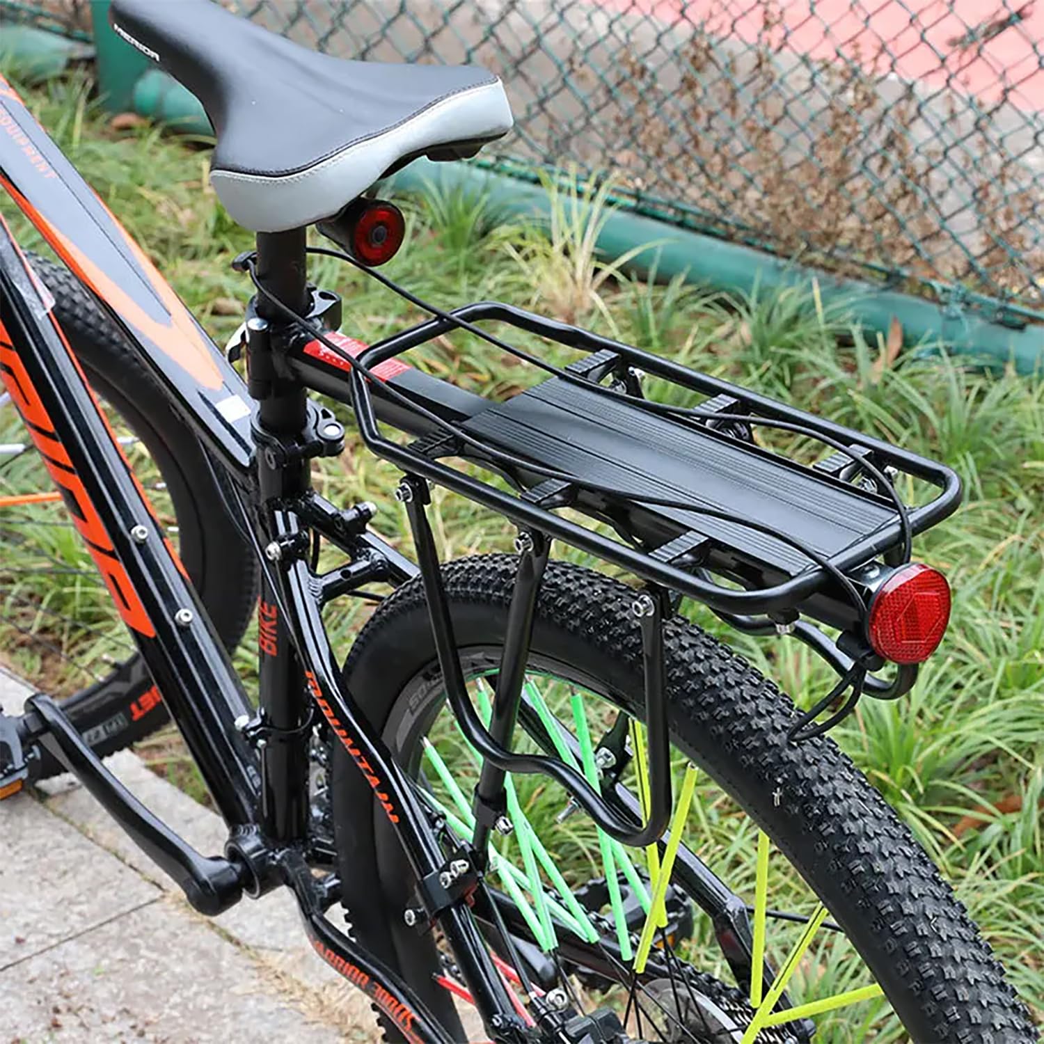 Portapacchi universale in alluminio per e-bike, mountain bike, bici da città, 50 kg, montaggio senza attrezzi, anti ruggine e anti-schegge