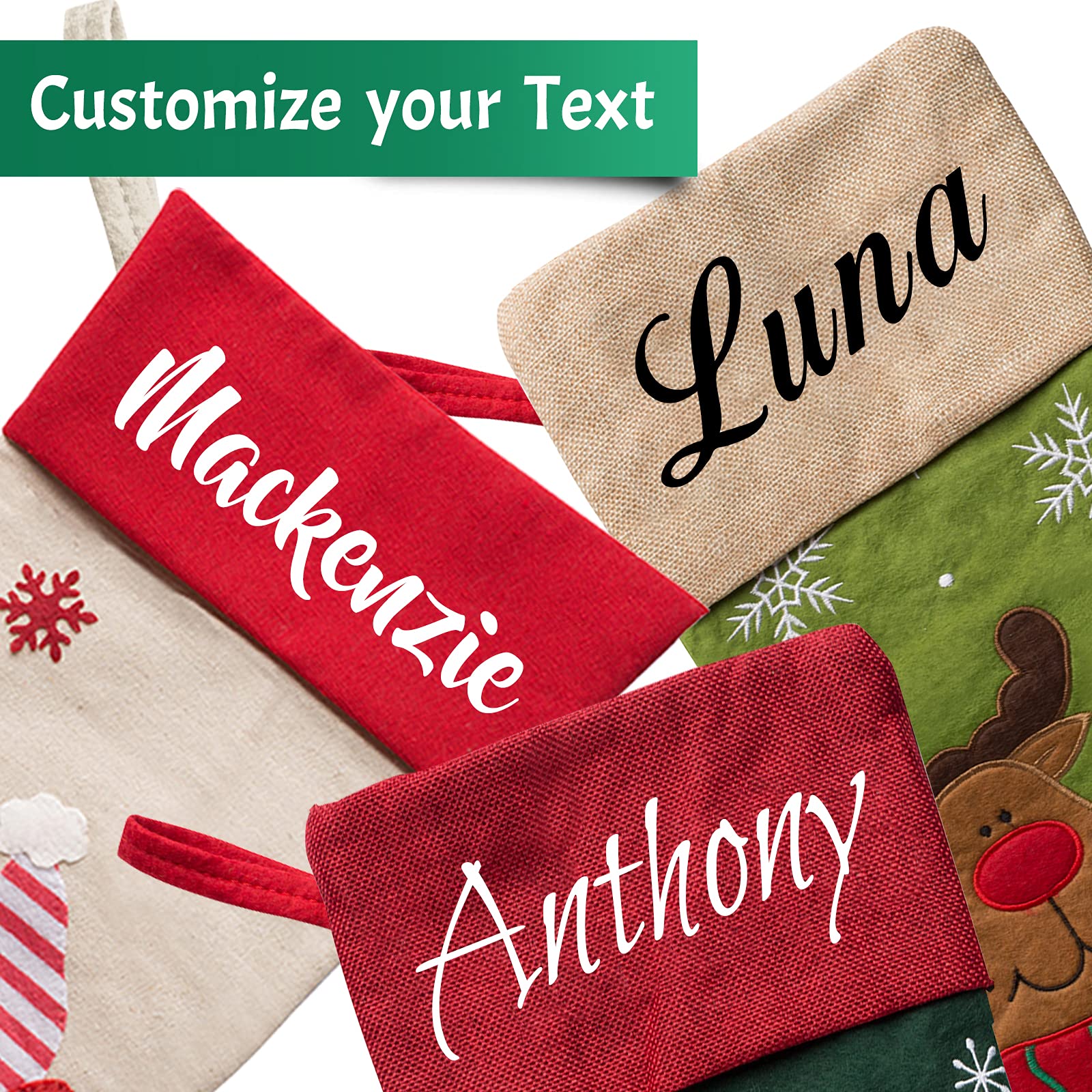 Amazon.co.jp: 名前入りクリスマスストッキング 3個セット 7パターン