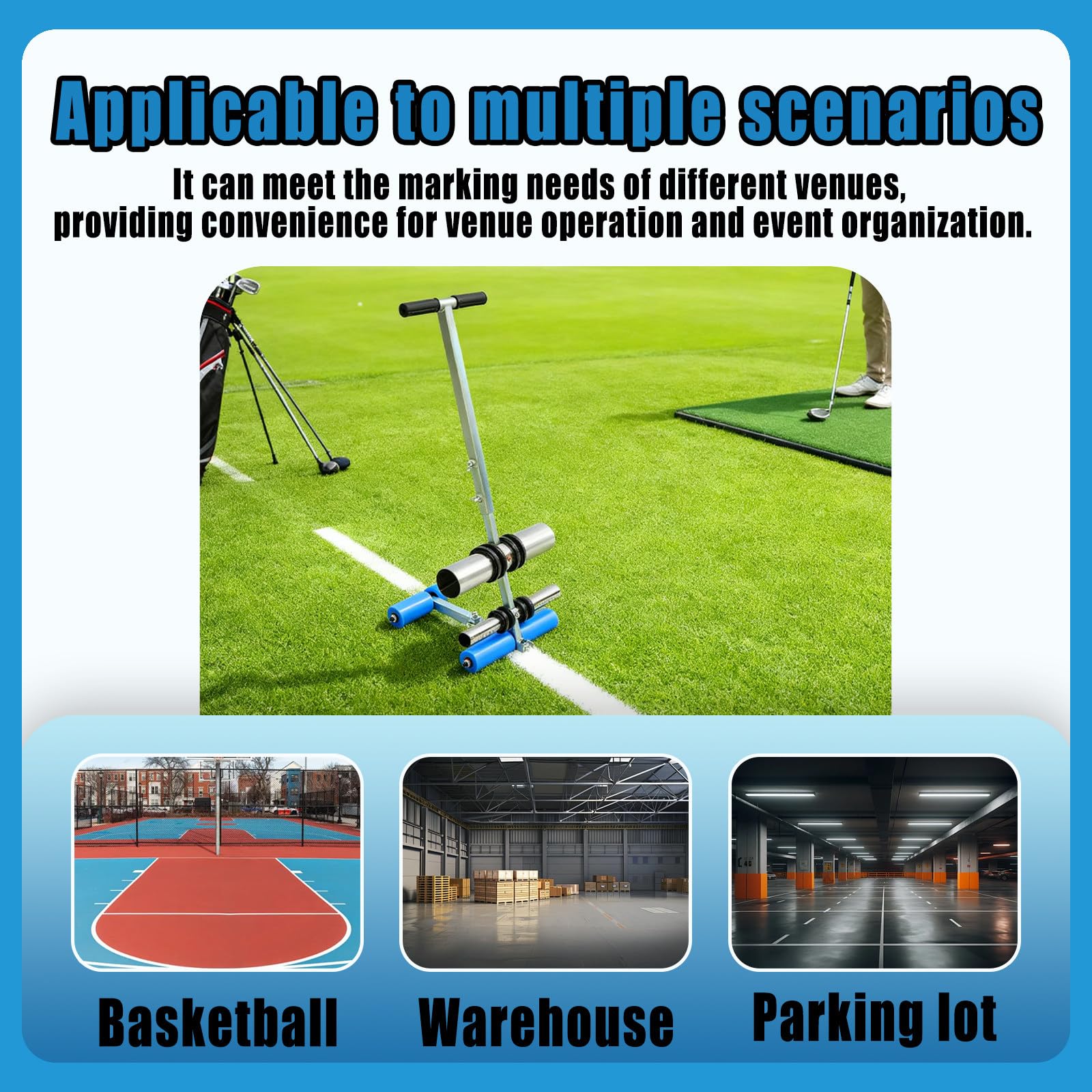 Macchina per tracciare Linee, Macchine traccialinee Attrezzatura per marcatura di Nastri per mascheratura Macchina per incollare Nastri, per campi da Basket, avvisi stradali, 80 cm