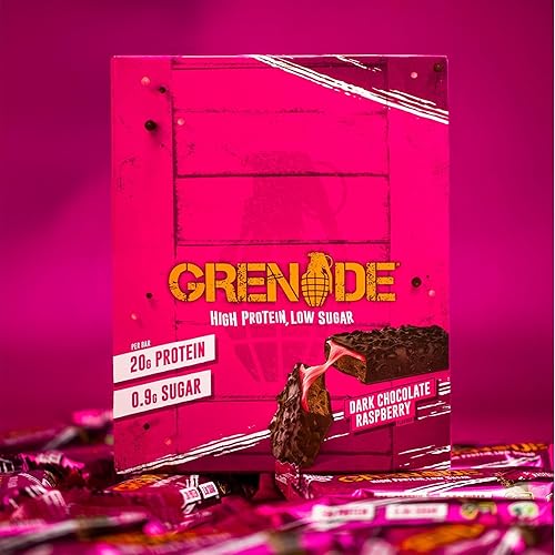 Miniatura 5 de Grenade Carb Killa - Barra alta en proteínas y baja en carbohidratos, 12 x 2.12 oz - Chocolate oscuro y frambuesa