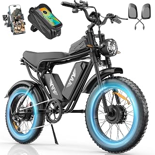 YVY Electric Bike for Adults: 1000W-3000W High Power Dual Motor for Powerful Hill Climbing