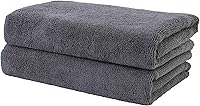 Polyte Professional Microfiber Hair Drying Towels - Quick Dry Lint-Free Salon Towels, Super Absorbent 20x40 Inch 2 Pack Dark Gray