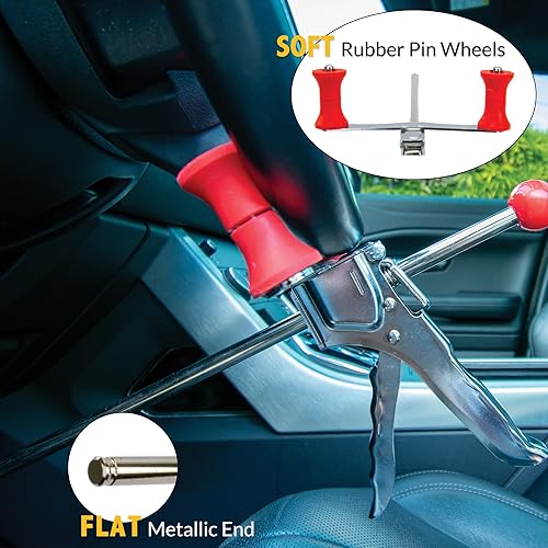 Miniatura 5 de AUTOSOLO Soporte ajustable para volante y depresor de pedal de freno, ajuste universal para automóviles, camiones y SUV
