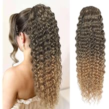 Matriarchs Curly Ponytail Drawstring Ponytail for Black Women Synthetic | 20 Inch Drawstring Ponytail for Black Women Synthetic Curly Hair Extensions Fluffy Natural Look Adds Volume#MT427