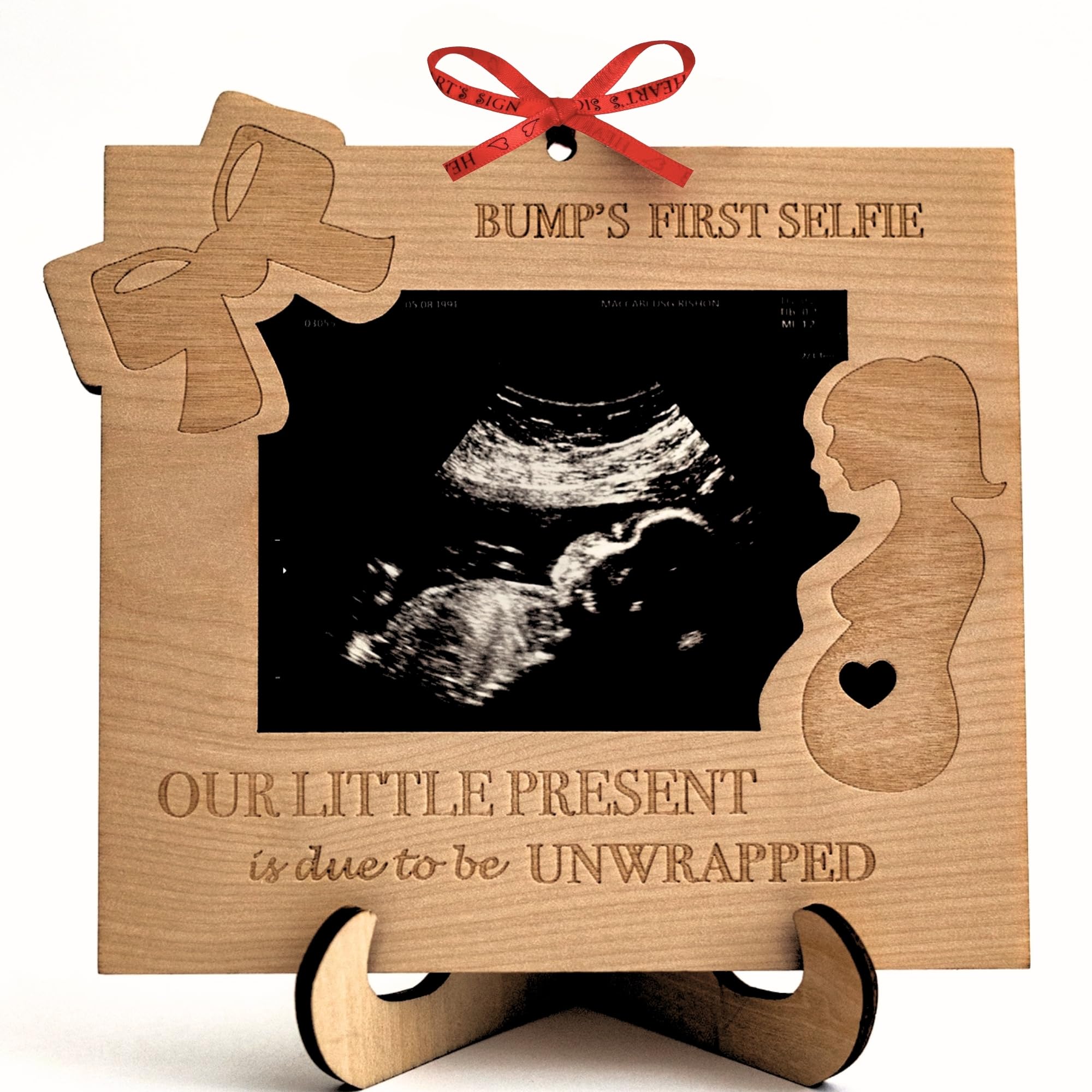Heart's Sign My 1st Selfie Ultrasound Picture Frame - Pregnant Mom Gifts | Sonogram Picture Frame | New Mom Gifts For Women Ultrasound Frame