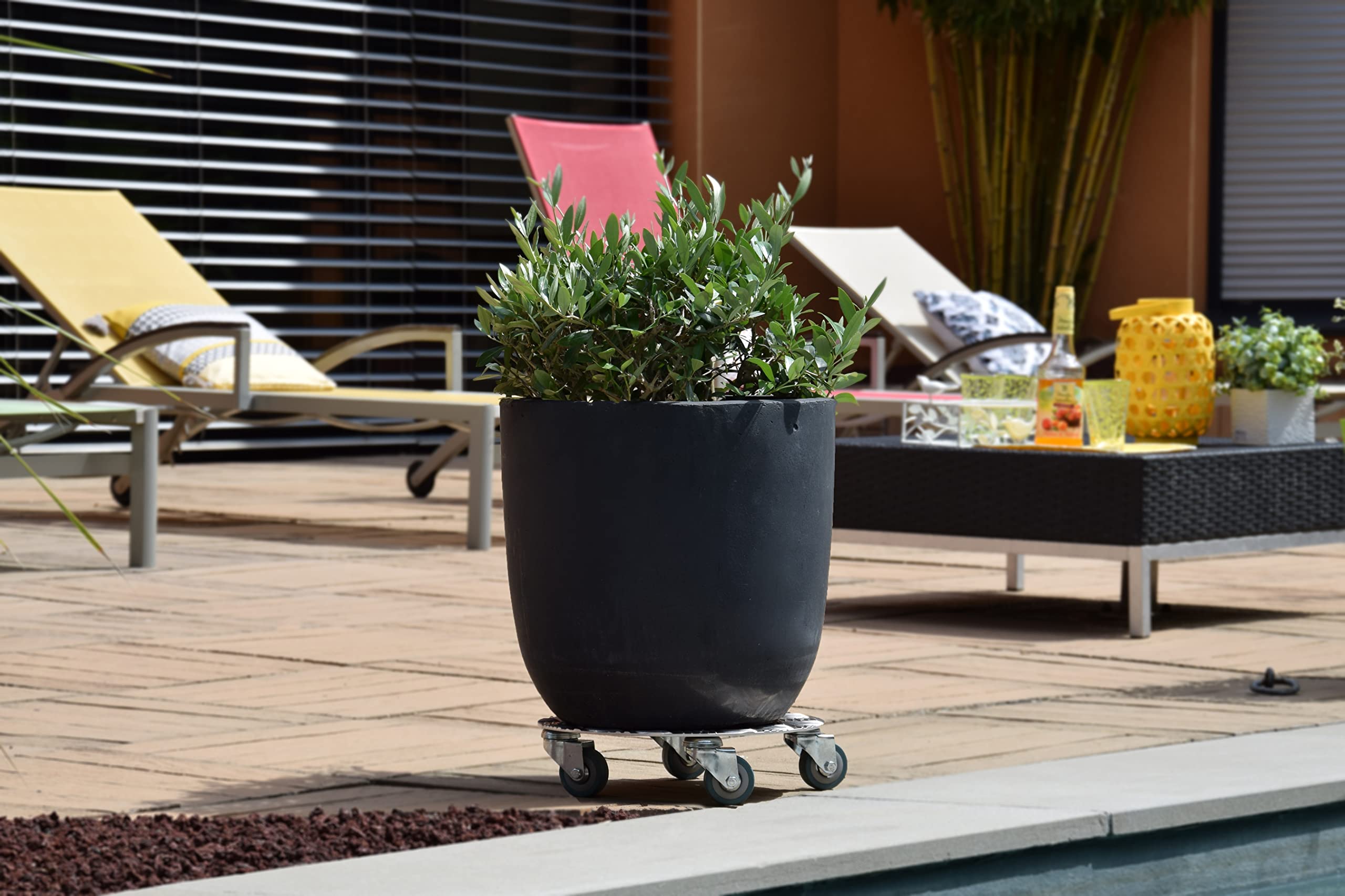 Louis Moulin Pflanzenroller aus Aluminium, rund, 40 cm