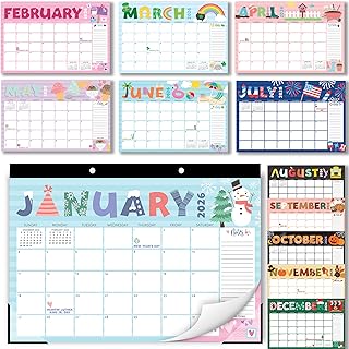 Hadley Designs Desk Calendar 2026 - Desktop Calendar 2026, 18 Month Large Desk Calendars 2026-2027, January 2026 - June 2027, Cute Pastel Theme Classroom Decor Teacher Must Haves, Designed in USA