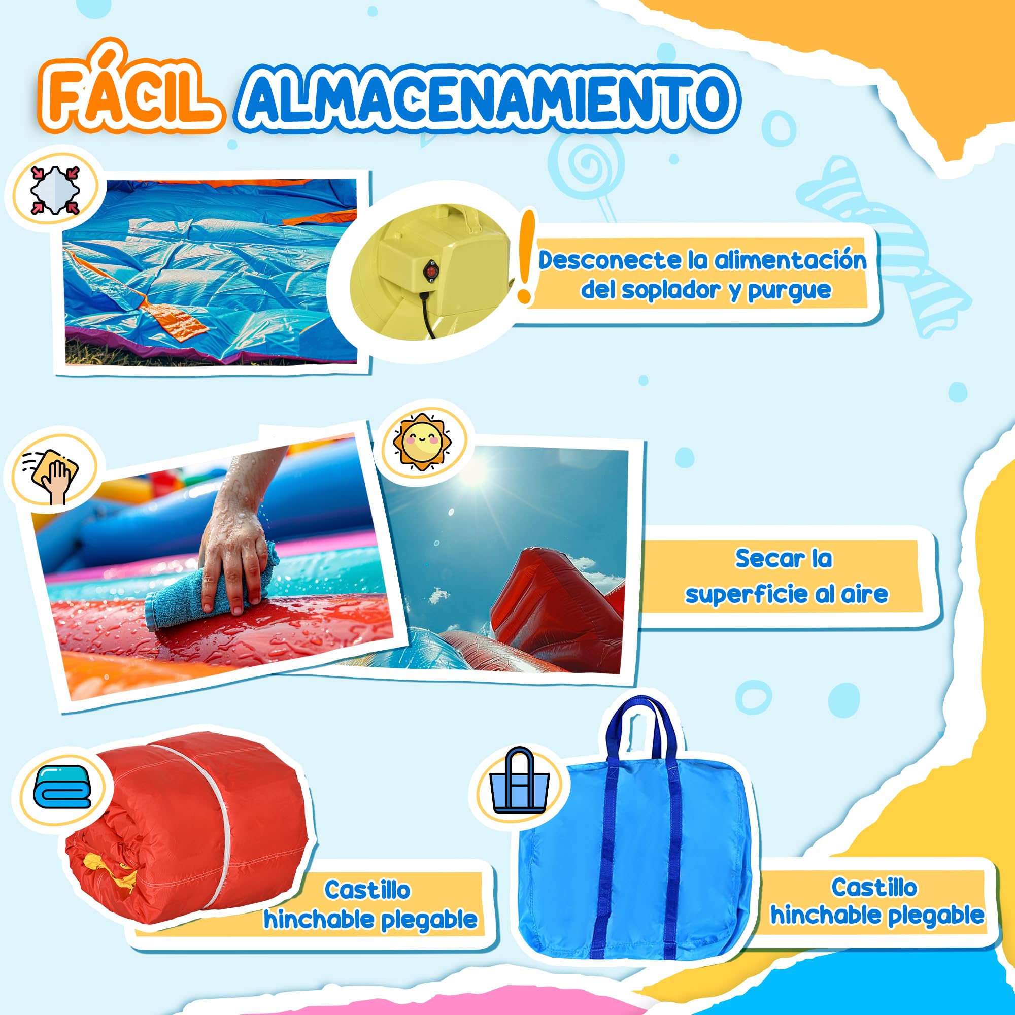 Outsunny Castillo Hinchable 4 en 1 3-8 Años 435x245x200 cm Multicolor
