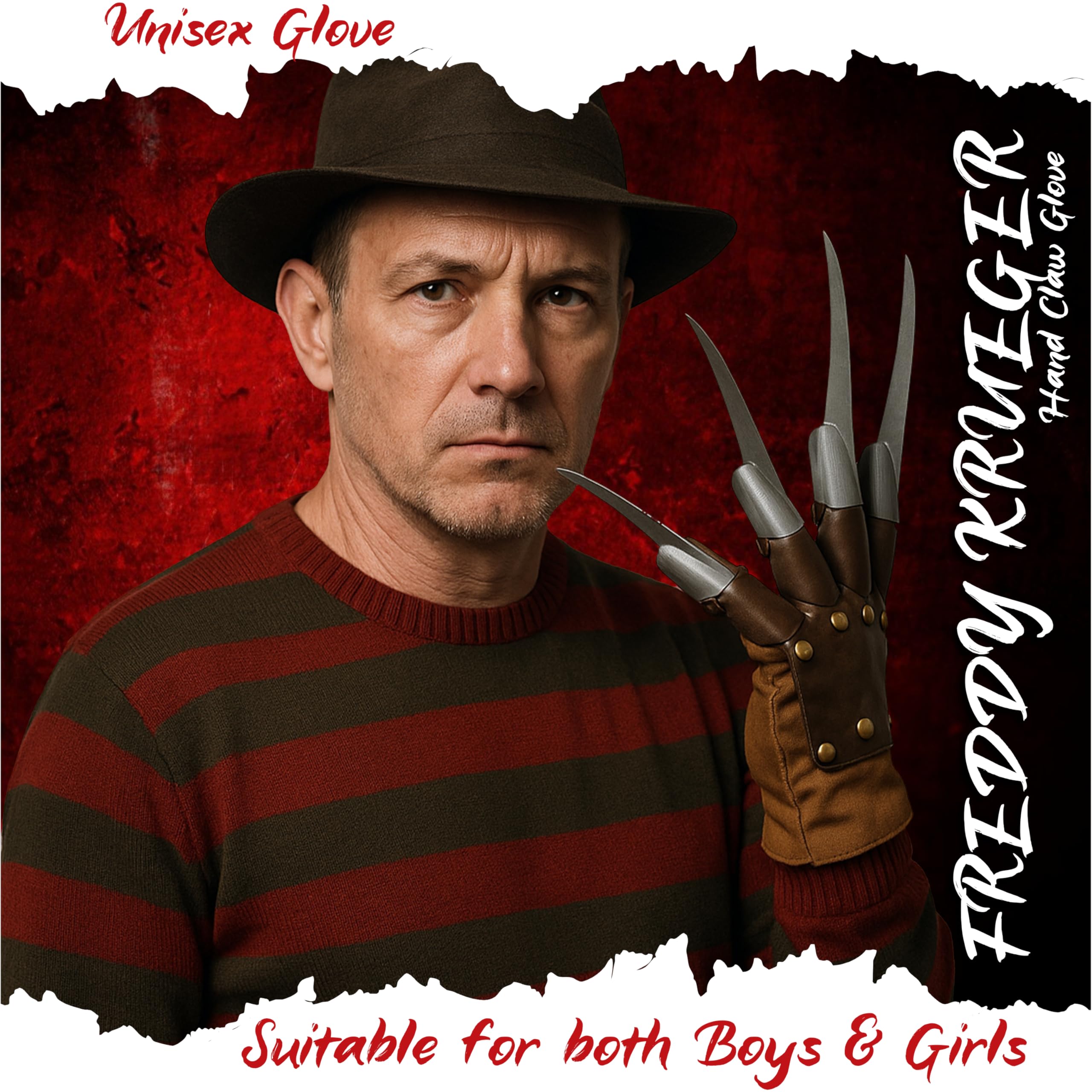 VINCAM Adult Halloween Freddy Krueger Claw Hand Glove - Image 4