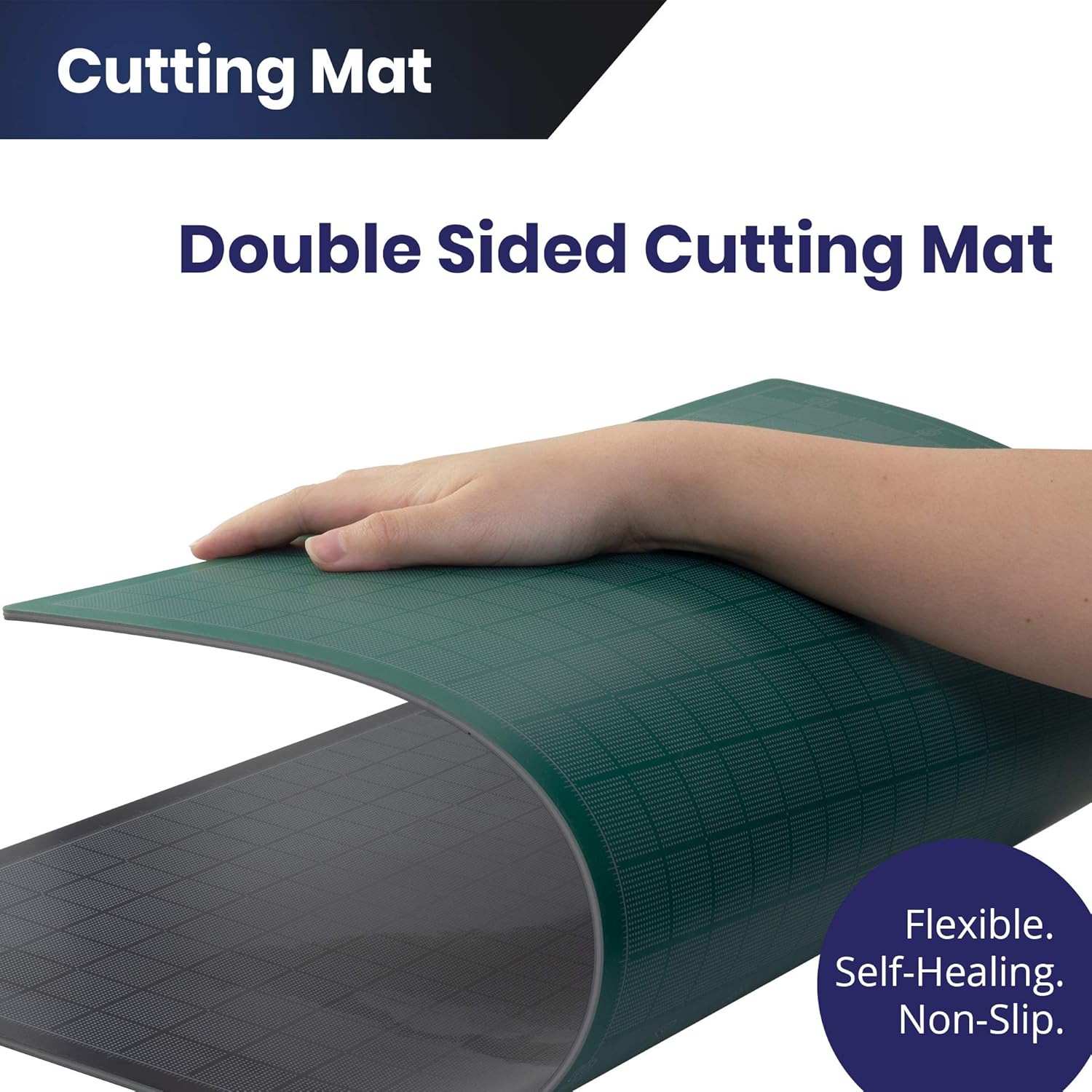 Pacific Arc Double Sided Self Healing Vinyl Rotary Cutting Mat - Thick & Durable Fabric & Paper Cutting Mat (18"x36")