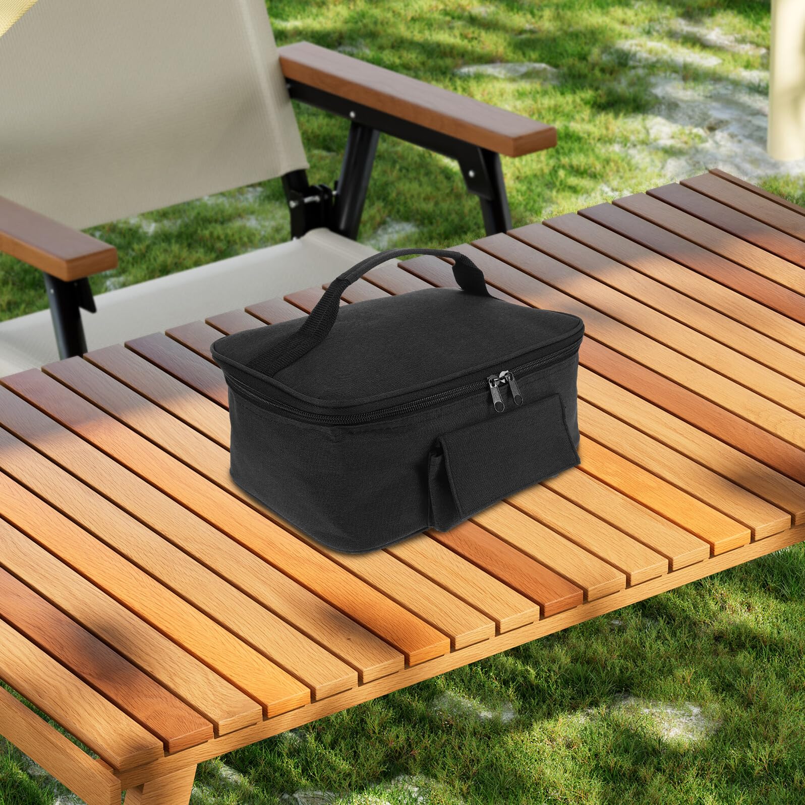 IMIKEYA Borsa termica per alimenti con riscaldamento per auto, isolante, in alluminio, per picnic e lavoro, borsa portatile per mantenere alimenti caldi o freddi, riutilizzabile e leggera