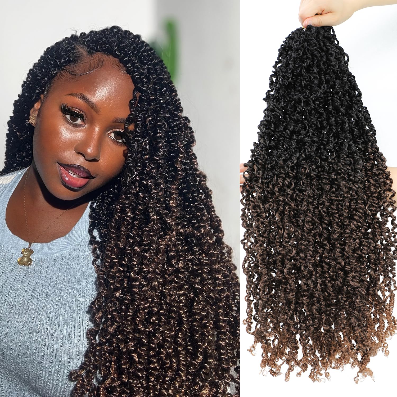 Photo 1 of SOKU Mini Passion Twist Crochet Hair 20" - 8 Packs Pre Twisted Senegalese Yanky Twist Crochet Hair Bey-Blonde Pre-looped Synthetic Dreadlocks Bohemian Locs for Black Women