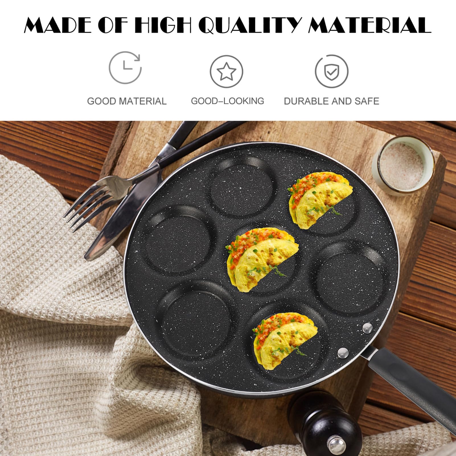 MAGICLULU Spiegeleipfanne mit Fächern Antihaftbeschichtet Bratpfanne für Omeletts und Eier Küchenhelfer aus Robustem Material für Zuhause und Restaurants