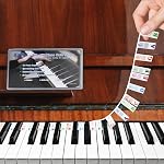Notes pour piano Superposition 61 Bande de clavier, Azymi Étiquettes de clés pour piano 61 Clé pour le débutant, Removable Multi-couleur Grandes Lettres Guide de Piano Silicone