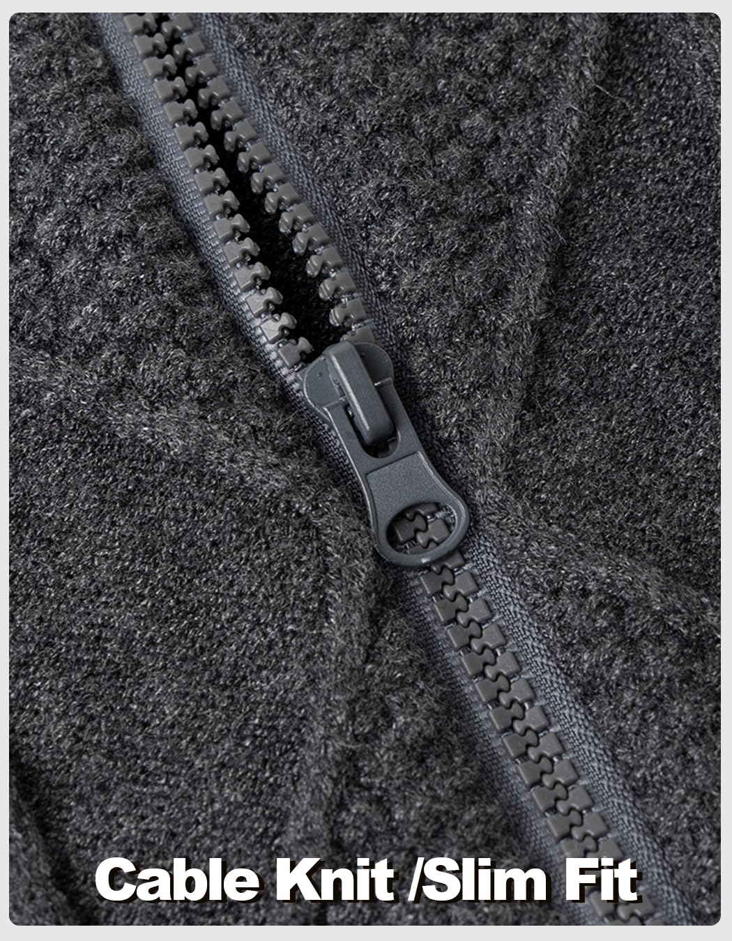 Uomo Cardigan Giacca Maglia a Cavo Manica Felpa con Zip Caldo Invernale Cappotti Maglione Casual Slim Leggero Pullover