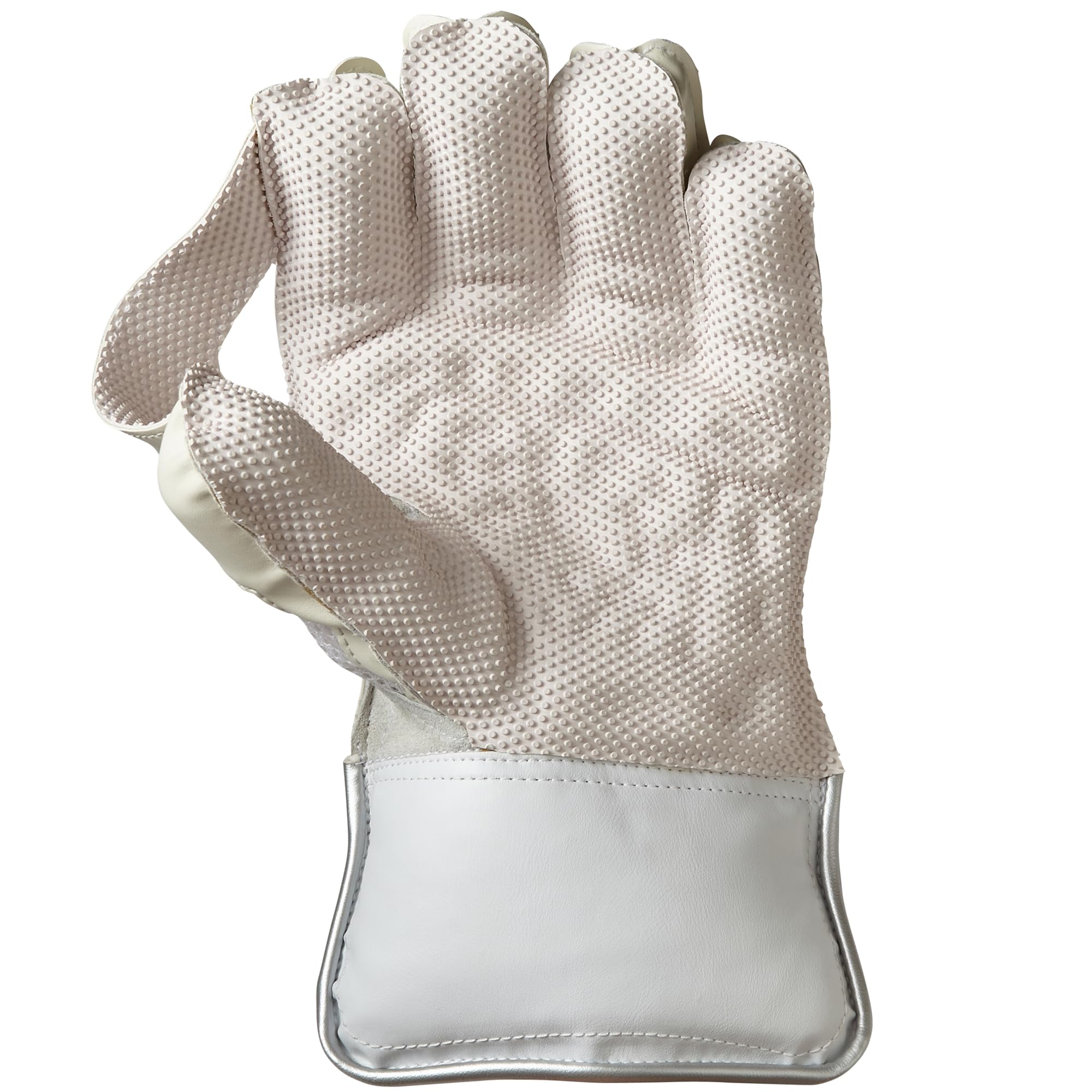 Gunn & Moore GM Cricket Wicket Keeper Keeping Gloves | 606 | PU Lining & Pimple Rubber Palm | PU Faux Leather Back of Hand | 1 Pair | White & Black with GM Logo