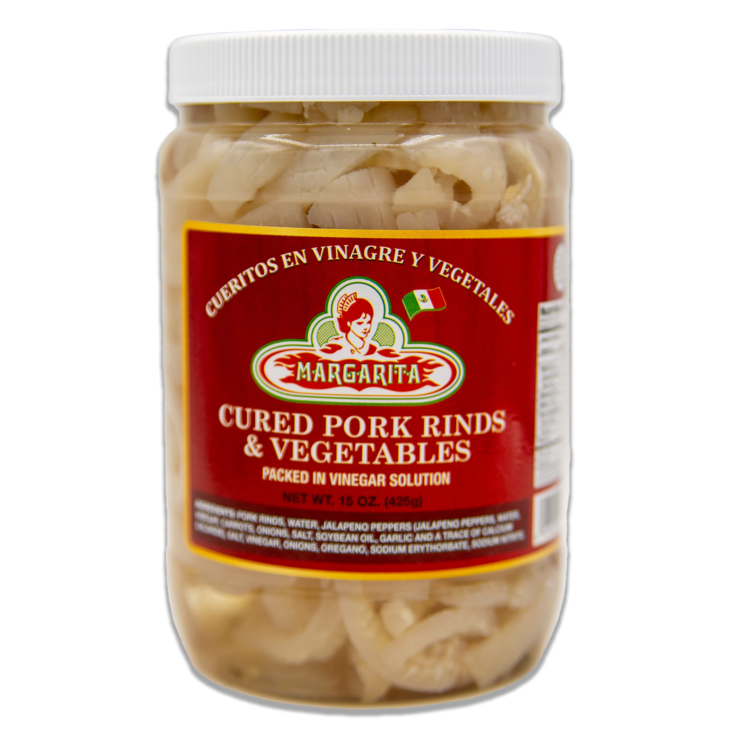 Fresh Pig Rinds Cured Pork Rinds And Vegetables In Vinegar 15 Ounce Mexican ...