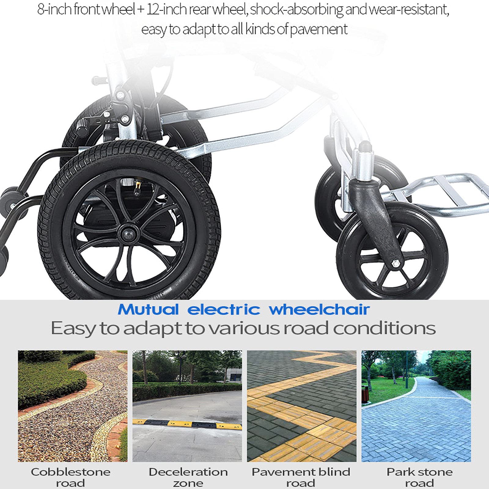Silla De Ruedas Eléctrica, Scooter De Movilidad Plegable/Ligero, Alcance De 20km, Frenos Dobles, Con Joystick De Control De 360°, Herramienta De Asistencia Para Personas Mayores/Discapacitadas