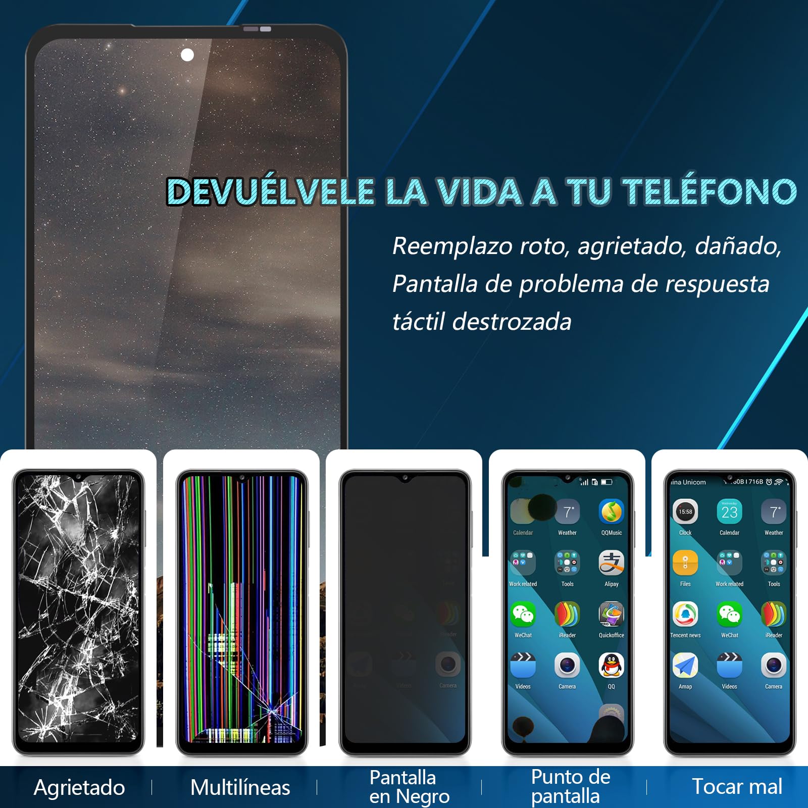 RongZy Pantalla para Realme C65 4G RMX3910 Pantalla Táctil LCD para Realme 14X 5G de Repuesto Ensamblaje Digitalizador de Reemplazo con Herramientas(Negro)