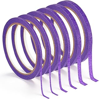 6 Roll Lila Vinylband für Präzises Abkleben, 3/5/7 mm x 20m Fine Line Tape, 3 Breiten Selbstklebendes Fineline Tape malerkrepp für Auto Schule Büro Heimwerkerprojekte