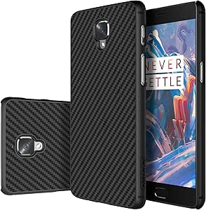 Nillkin Oneplus 3 Case/Oneplus 3T Case, [Carbon Fiber][Compatible With Magnetic Car Holder] Synthetic Fiber Premium Bumper Case Back Cover for Oneplus 3/Oneplus 3T Black