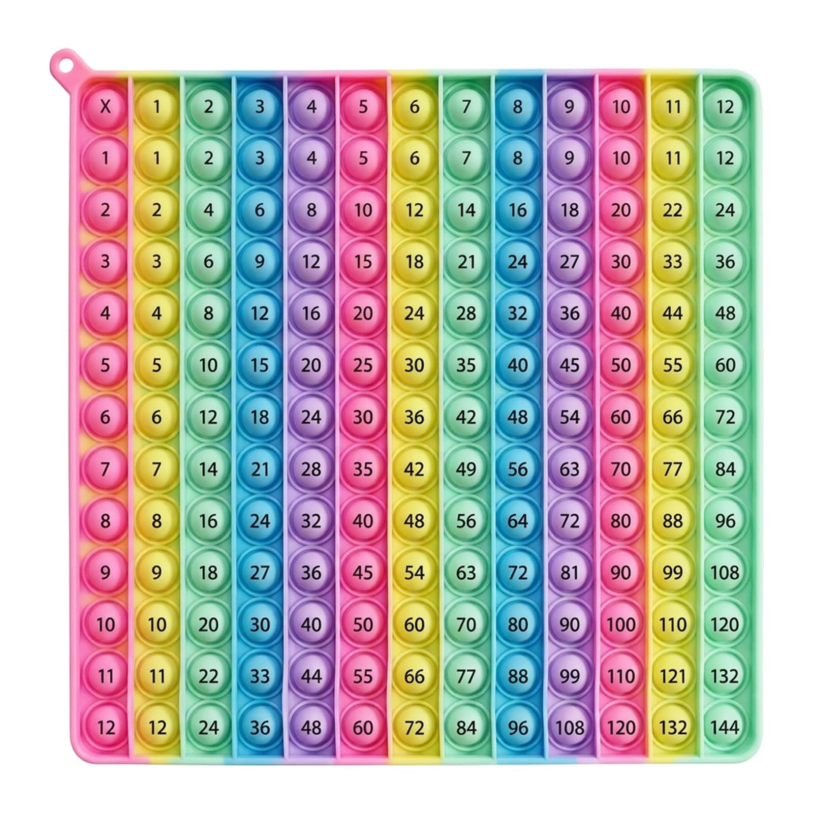 1Pcs Times Table Poppet, Interactive Multiplication Learning Tool, Sensory Fidget Popper for Practice and Stress Relief, 12x12 Multiplication Table Design with Compact